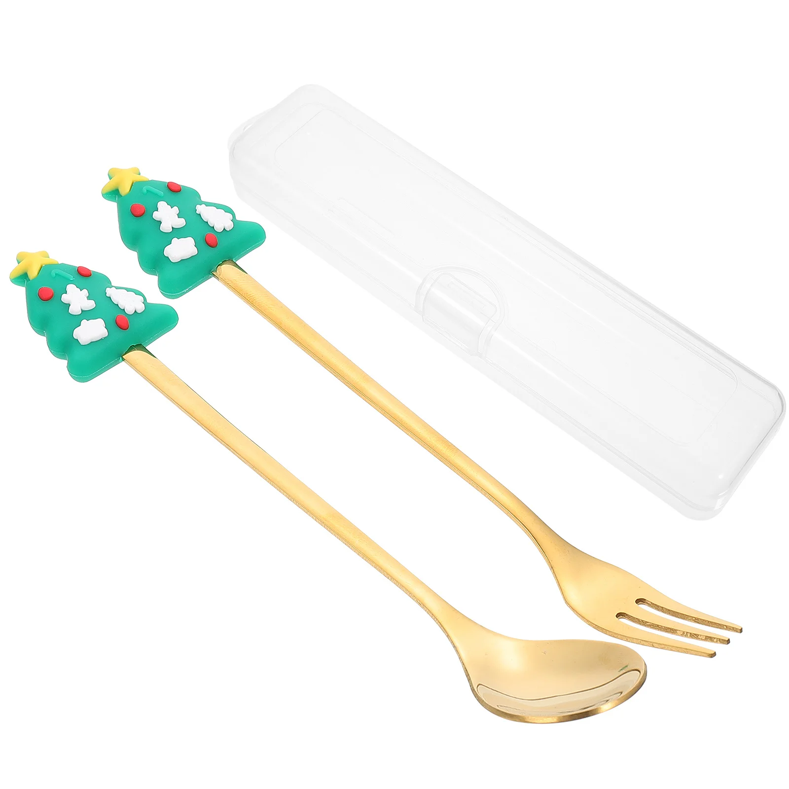 

1Set Christmas Dinnerware Stainless Steel Cutlery Set Smooth One-Piece Molding Perfect for Family Entertainment Picnic