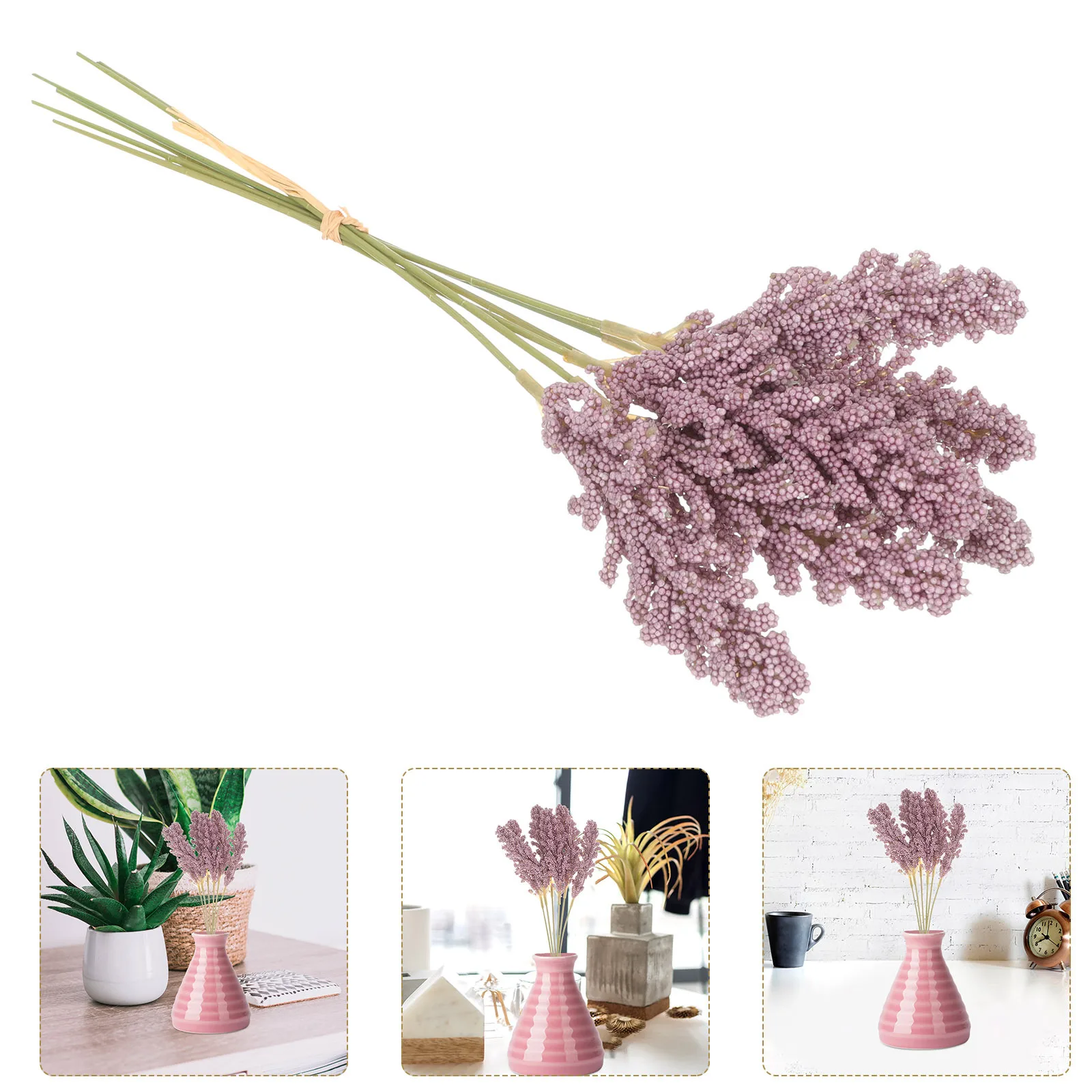

2 Bunches Wedding Decor Fake Wheat Grass Stalk Dining Table Bundles Decoration Straw