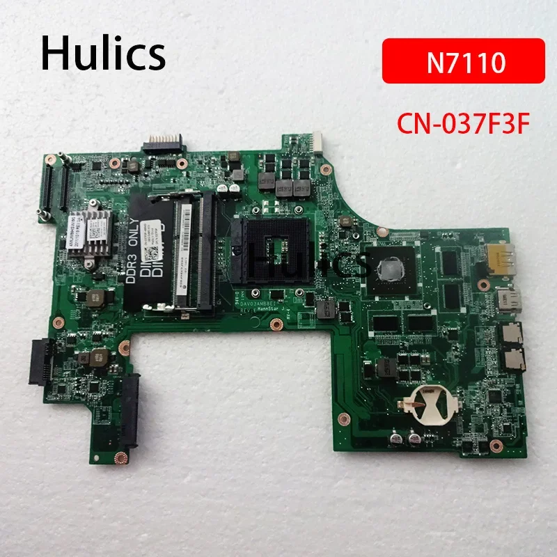 

Hulics Used 037F3F Mainboard For DELL Inspiron 17R N7110 Laptop Motherboard CN-037F3F 37F3F GT525M DAV03AMB8E0 Main Board
