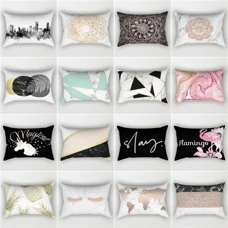 

Personality Marble Geometric Abstract Pillowcase Sofa Bedside Cushion Pillowcase Birthday Gift