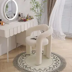 Cream style makeup chair backrest for girls' bedroom, high-end and beautiful home dining table and chairs