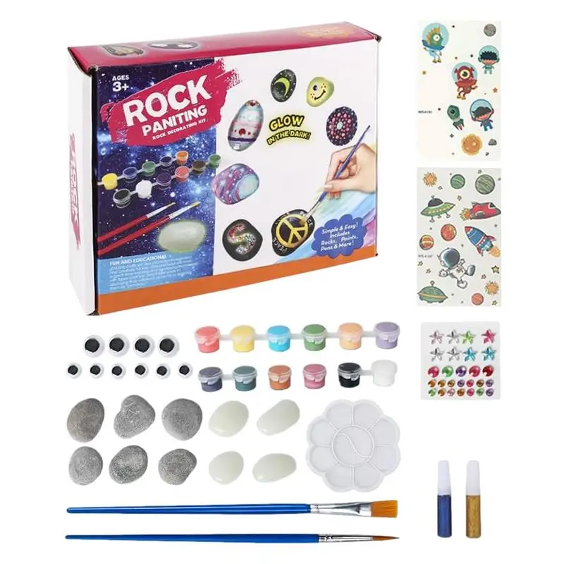 

Painting Rocks For Kids Rock Painting Arts And Crafts Educational Toys Rock Art Supplies Fine Motor Toys Stone Painting Kit DIY