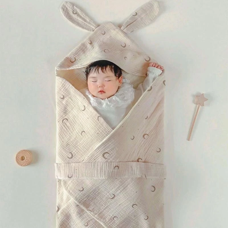 J15U بطانية أطفال لطيفة مكونة من أربع طبقات من القطن لحديثي الولادة بطانية متعددة الأنماط