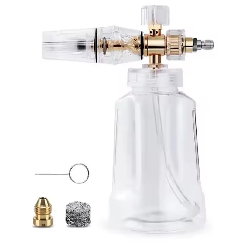 

NEW-For Pressure Washer 1L Foam Cannon With 1/4" Quick Connect, Adjustable Snow Foam Lance For Car Detailing Cleaning