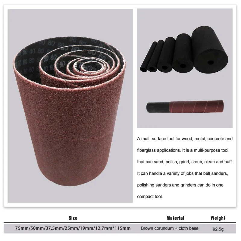 6 Pcs Spindle Sanding Sleeves for Oscillating Sander, 80 120 240 Assorted Grit Sandpaper for Metal Woodworking Polishing