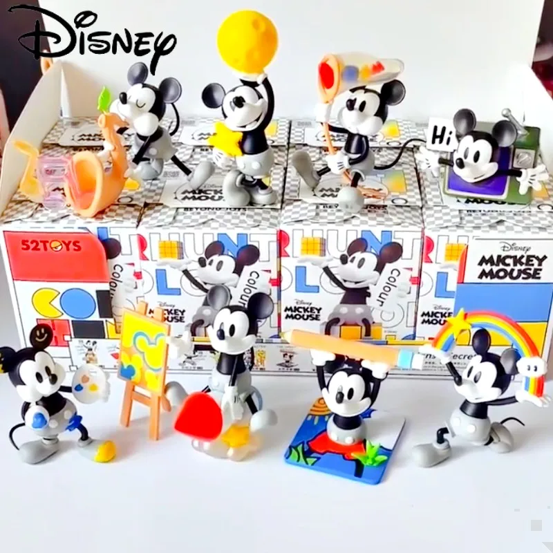 

Kawaii Disney Blind Box Mickey Searching For Color Series Action Figure Mystery Box Cute Girl Pvc Model Toy Guess Bag Doll Gifts