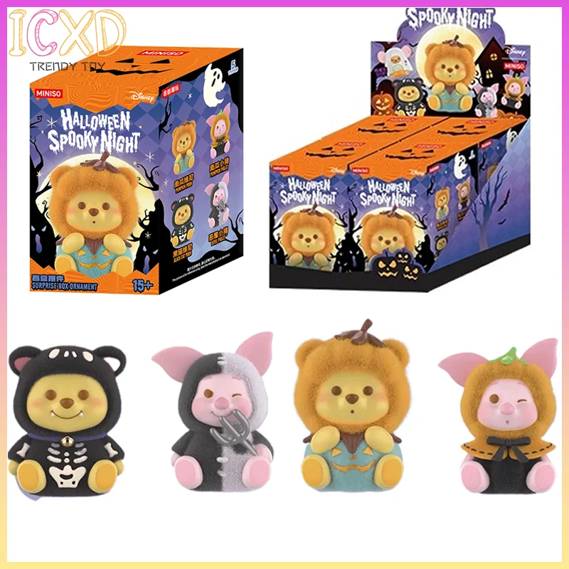 

In Stock Authentic Disney Blind Box Toys Winnie The Pooh Pumpkin Magic Night Series Plush Cute Table Decorations Halloween Gifts