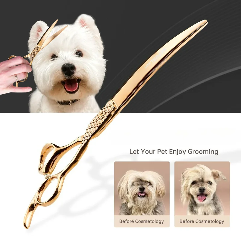 

7.5 Inch Pet Scissors Professional High Quality For Japan440C Pets Grooming Hair Shears Hairdressing Scissors Curved Shears
