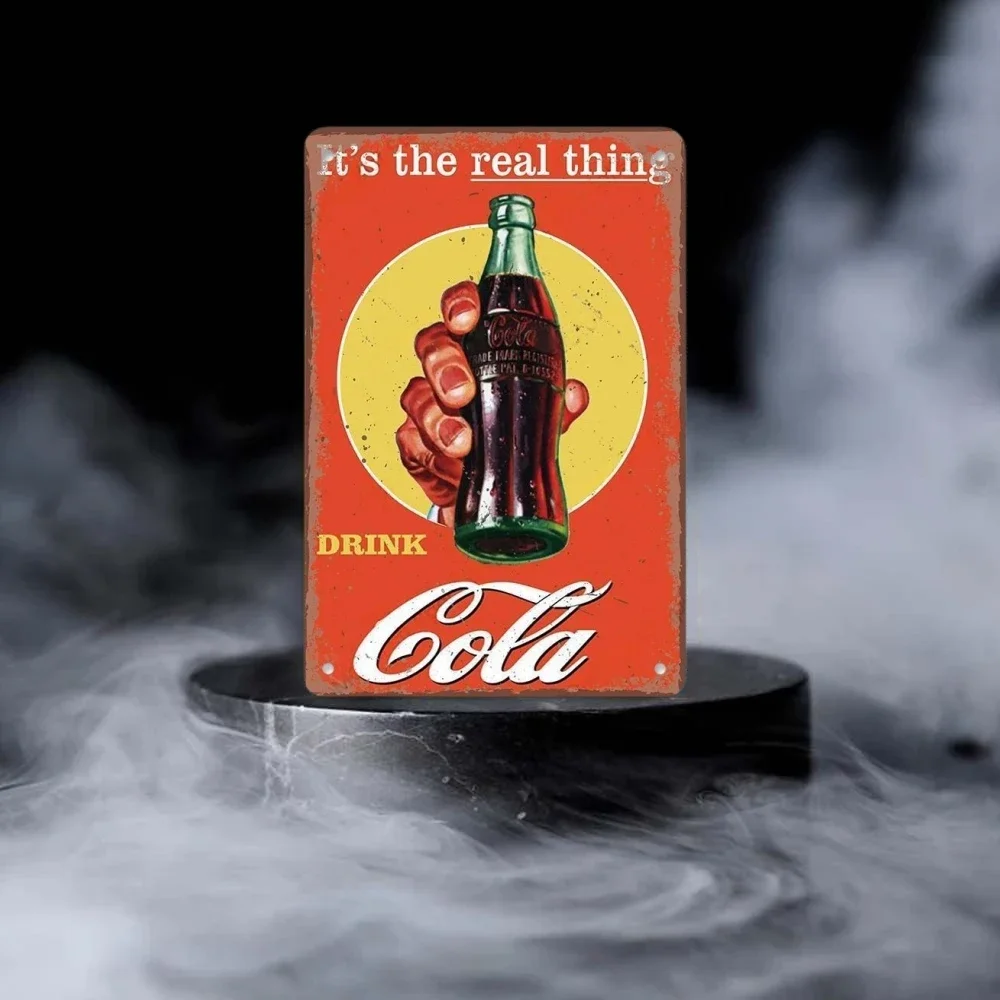Cola Soft Drinks Poster Metal Tin Signs Vintage Girls Drink Cola Bottles Metal Plate Wall for Bar Pub Club Restaurant Decor