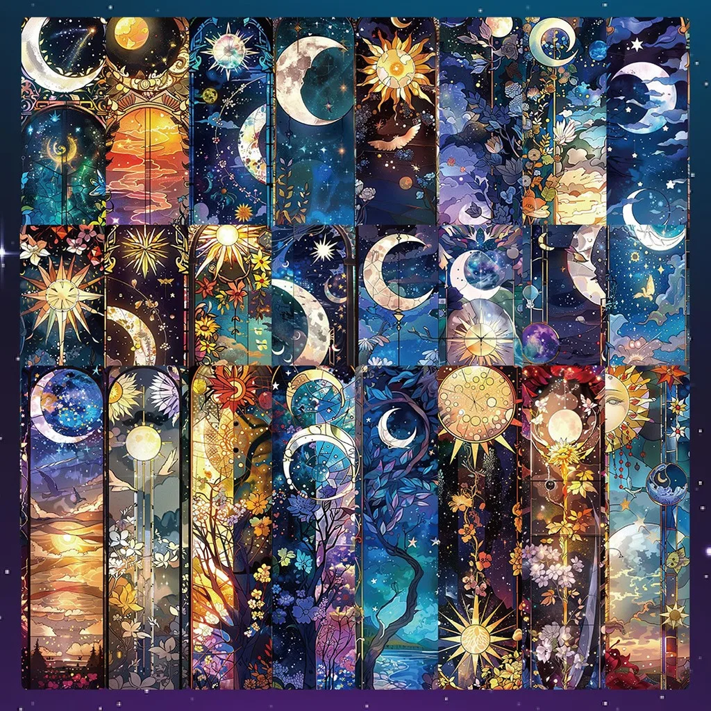 Book Lover Bookmark Single Sided Printed Paper Bookmark Book Page Marker Celestial Floral Reading Bookmark For Student Reward