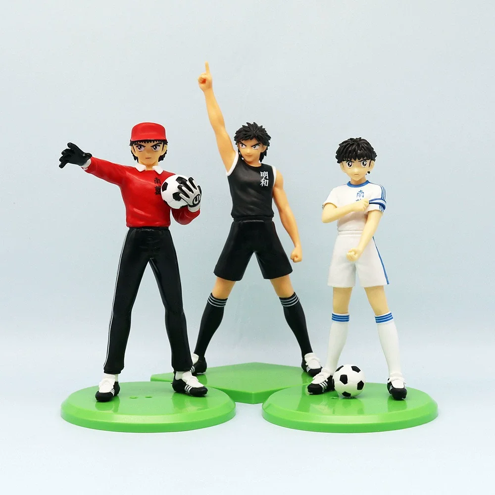 Anime 18cm Captain Tsubasa Figure Ozora Tsubasa Action Figures Hyuuga Kojirou/Wakabayashi Genzou Figurine Collection Model Toys