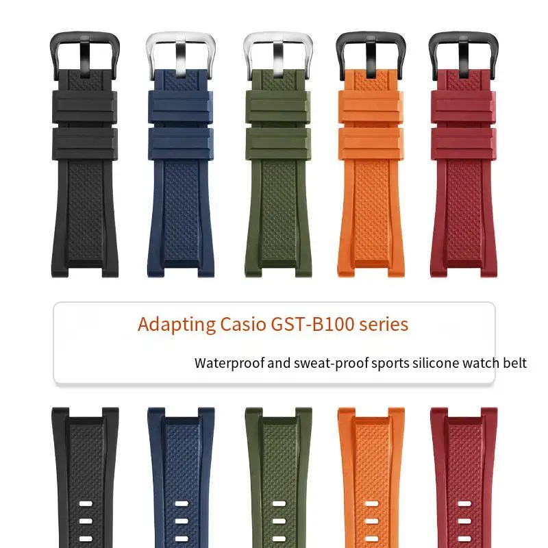 Rubber Watchband for Casio G-SHOCK GST-210/W300/400G/B100/S110 S130 S310 S330 Silicone GST resin men's strap watch Accessories