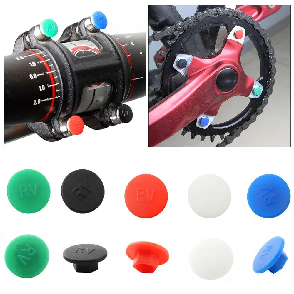 10PCS Outdoor Sport Dustproof Bicycle Stem Protective Gadget Hexagon Bolt Cover M5/M6  Screw Cap