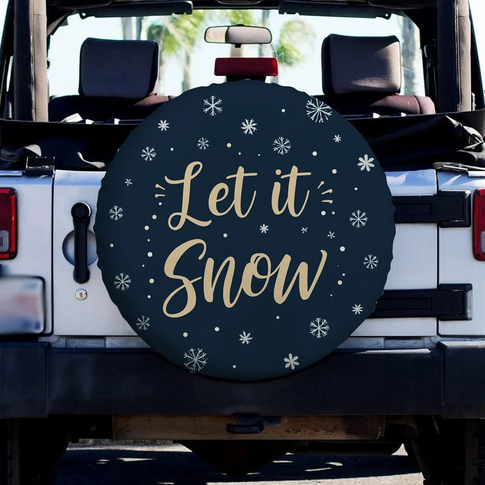1pc 2D Flat Printing Popular Tire Covers Winter Let It Snow Versatile Polyester Without Electricity Camping Suitable For Camping