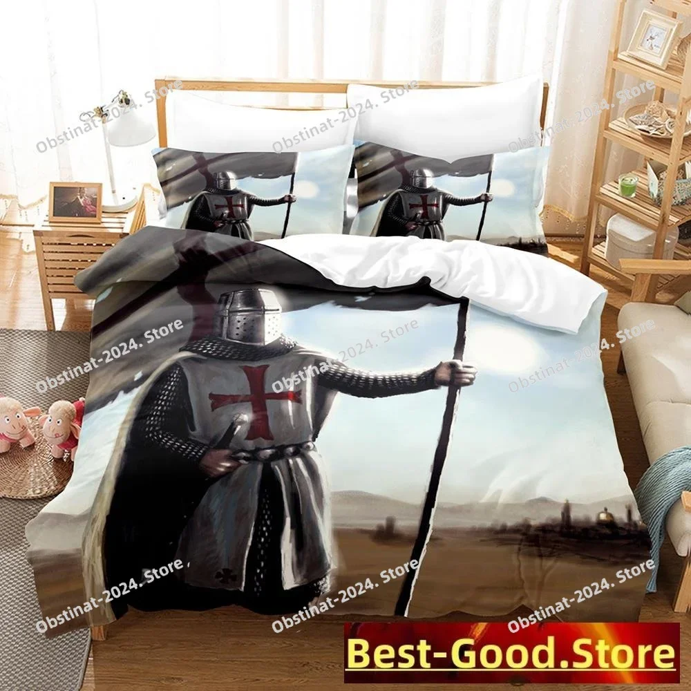 

2023 Christian Knights Templar Bedding Set Duvet Cover Full Queen King Size Pillowcase Bed Print Aldult Kid Bedroom Single Twin