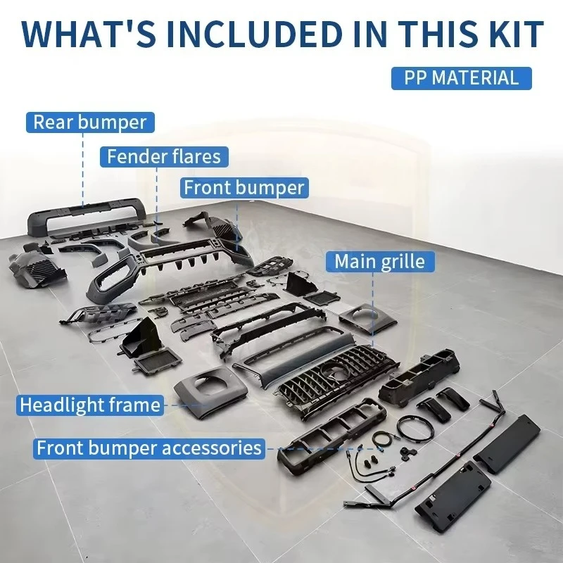 

Upgrade to W465 G63 Plastic Body Kit for G Class W464 Front Bumper Main Grill Wheel Eyebrow Rear Bumper Bodykit