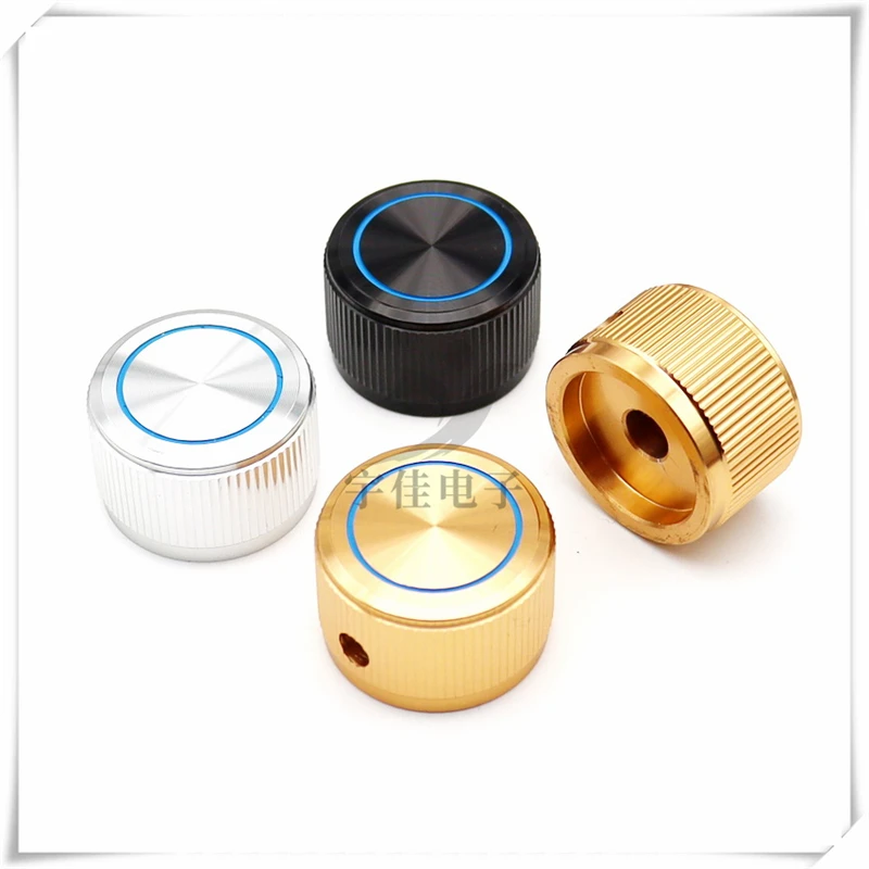 1PCS 25×15.5 All Aluminum Knob cap, Round Axis Potentiometer Knob cap, Electronic Instrument Adjustment Switch cap, Hole 6.0