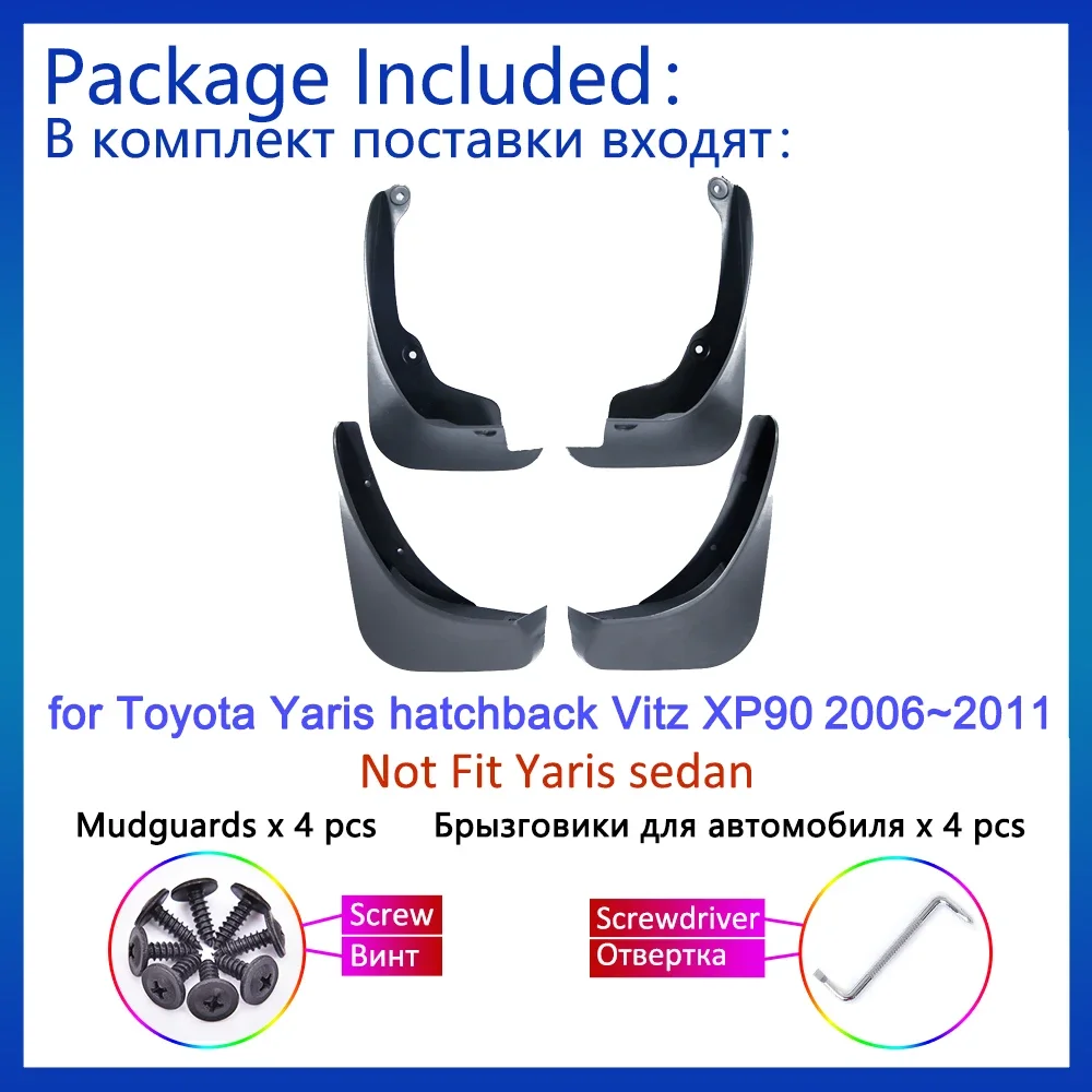 Mud Flaps for Toyota Yaris Hatchback Vitz XP90 2006 2007 2008 2009 2010 2011 Mudguards Fender Splash Guards Flap Car Accessories