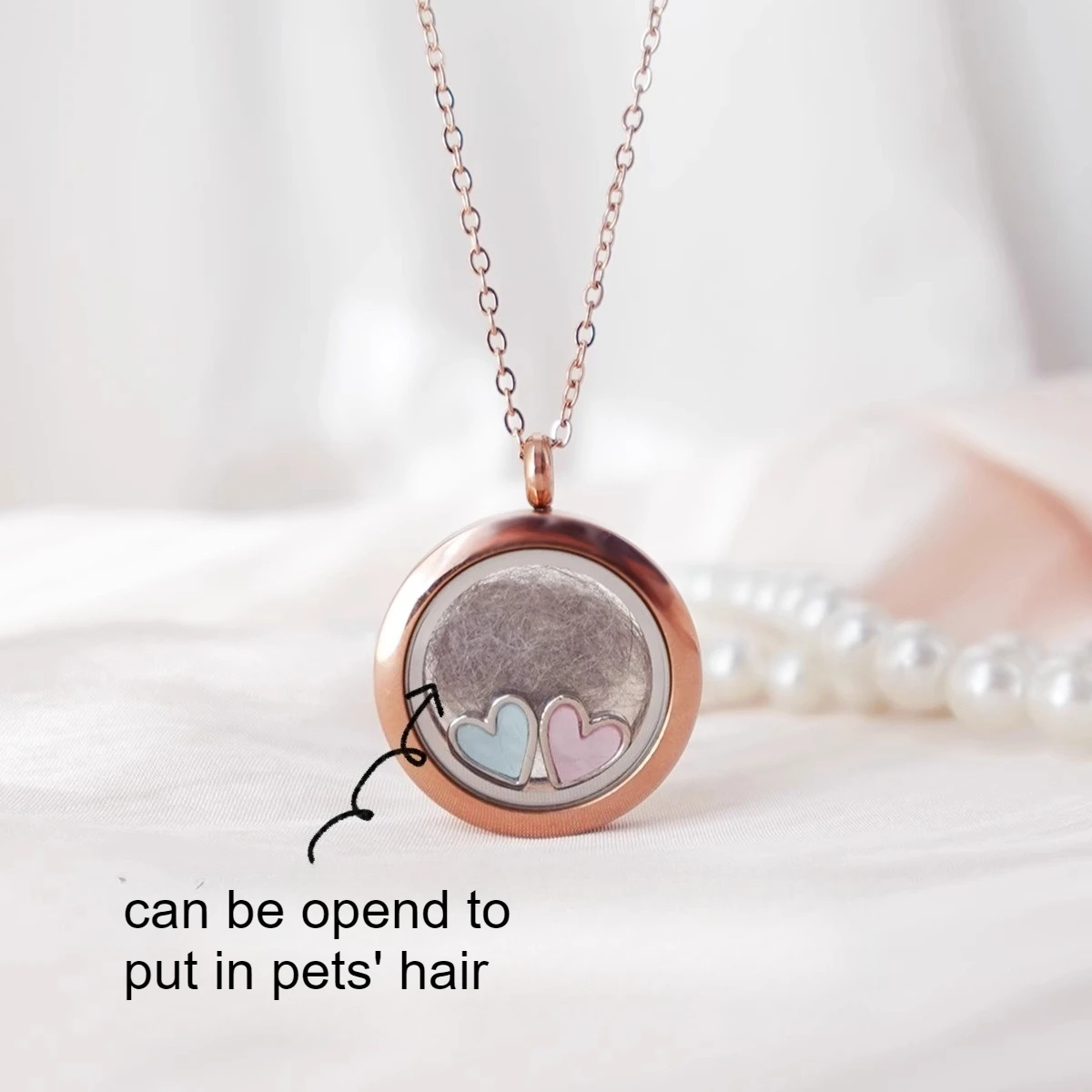 

DIY Pet Hair Storage Love Charm Pendant Necklace Souvenir Gift Stainless Steel