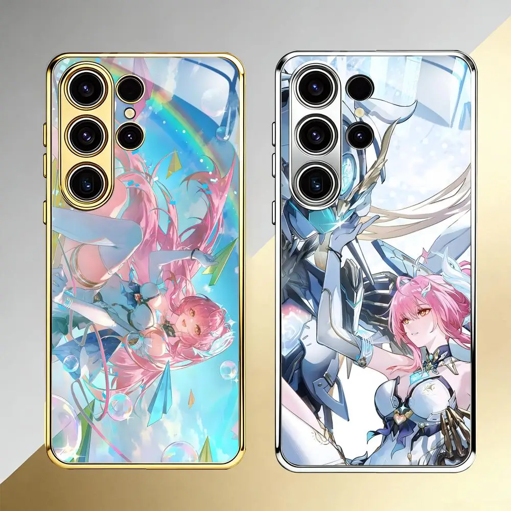 Aemeath Wuthering Waves Phone Case For Samsung S26 S25 S24 S23 S22 S21 Plus Ultra FE Edge Electroplated glass