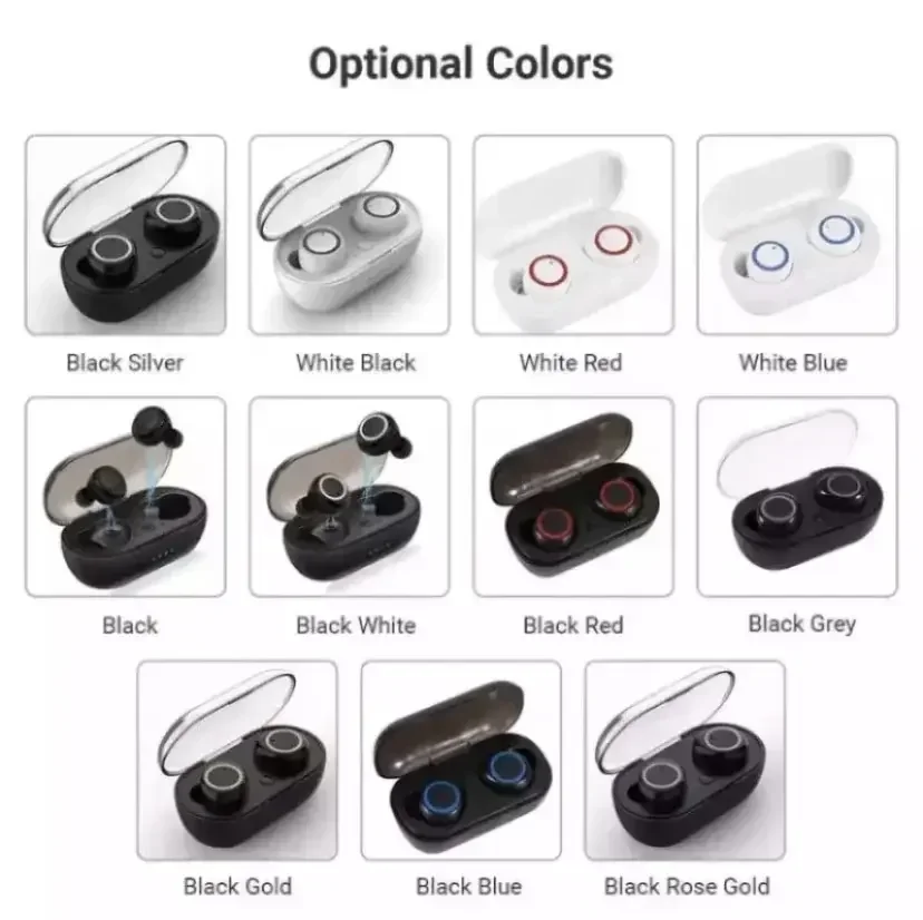 

5.0 Bluetooth Earphones A2 TWS2 Wireless Touch Control in-Ear Y50 Earphones Charging Case Stereo Sound Quality Communication