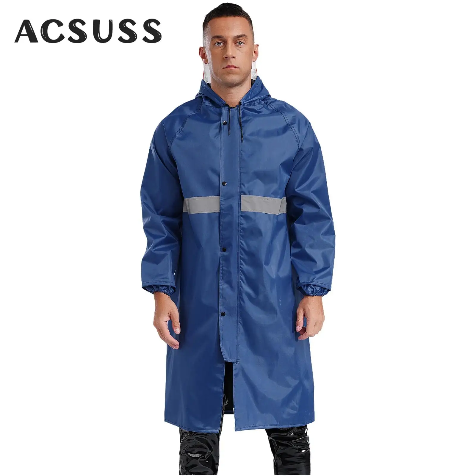 Men Women Hooded Raincoat Hooded Waterproof Dustproof Rain Jacket Emergency Poncho Coat Outdoor Travel Hiking Climbing Poncho