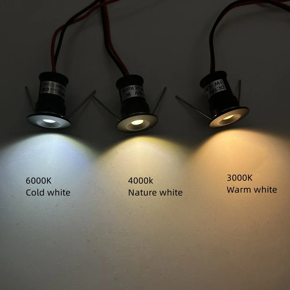 1W Mini LED Downlight Dimbare Outdoor Spotlight Trap Kast Licht 12V Zwart Wit Zilver Shell Spot Lamp boot Verlichting