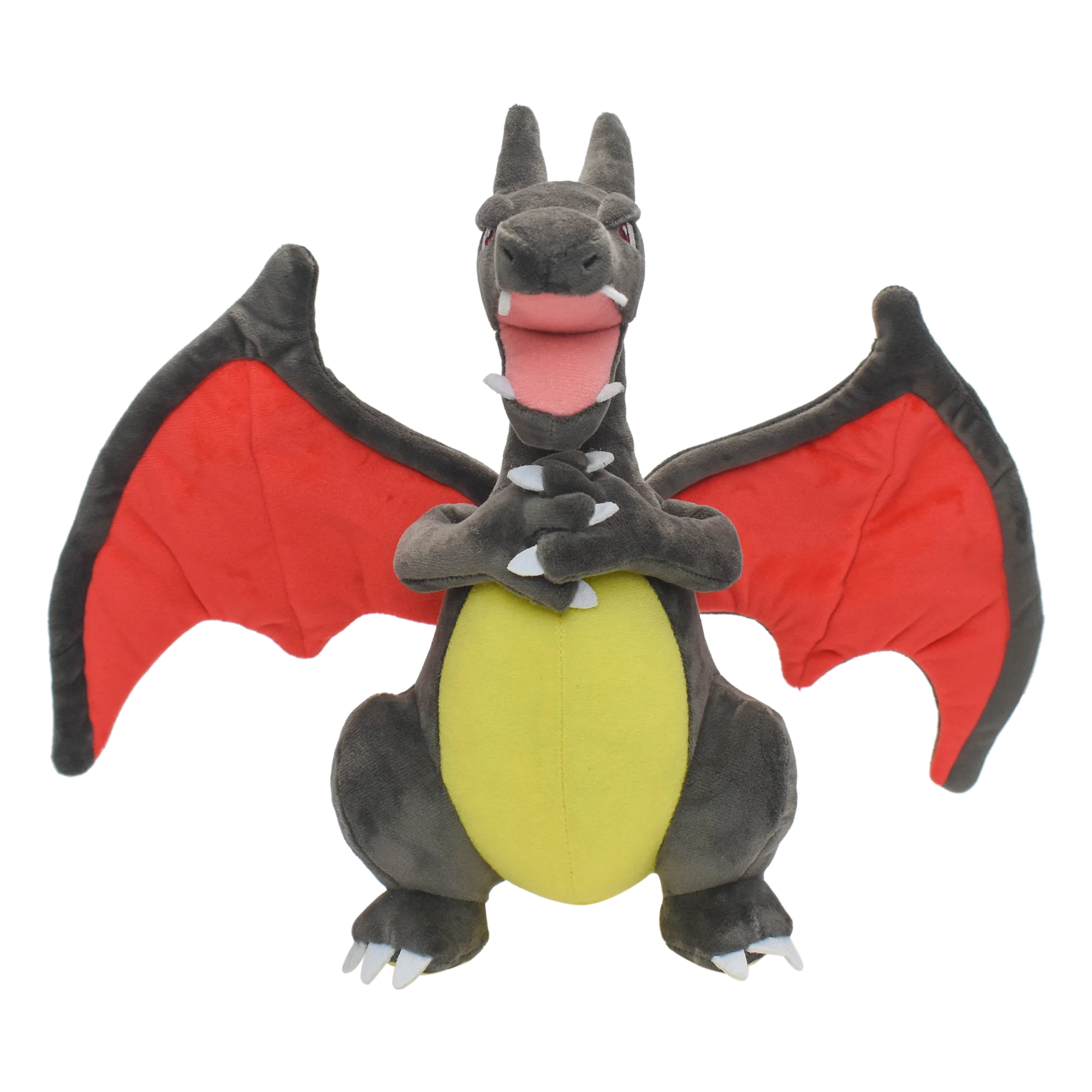 Pokemon czarny Charizard pluszowa zabawka ewolucyjna błyszcząca Charizard wypchana lalka kieszonkowa Monst smok hurtowy zestaw prezent