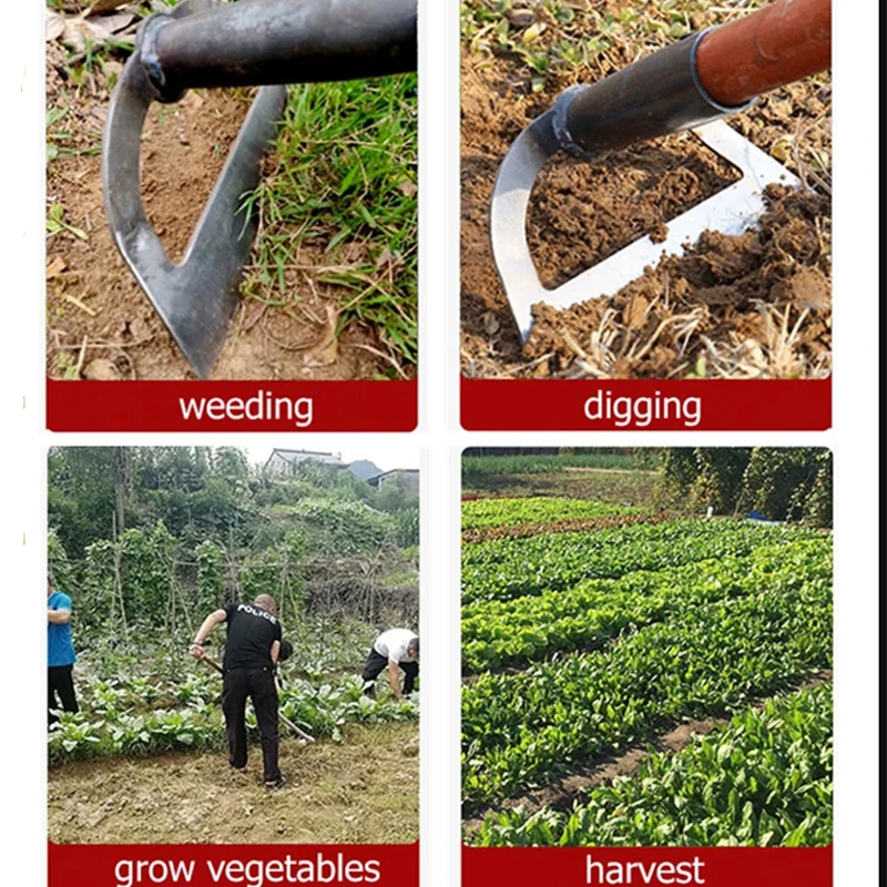 Hoe Garden Tools for Gardening Weed Removal Machete Weed Remover Hand Tools Planting Vegetable Gardening Loosening Soil Weeding