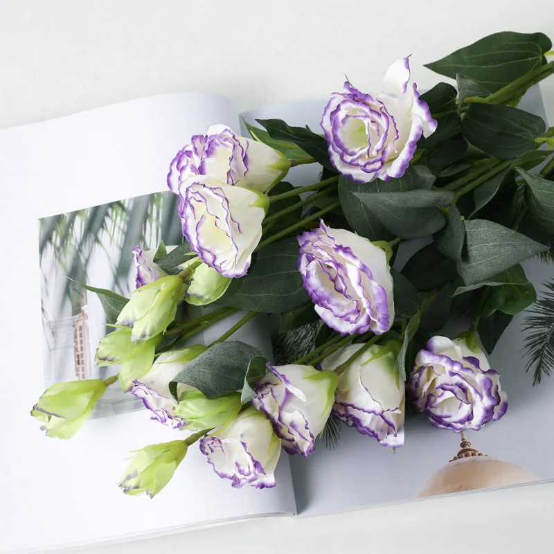 *-*Nordic style lisianthus flower simulation flower home living room dining table decoration 38 Women's Day Muse Day gift.