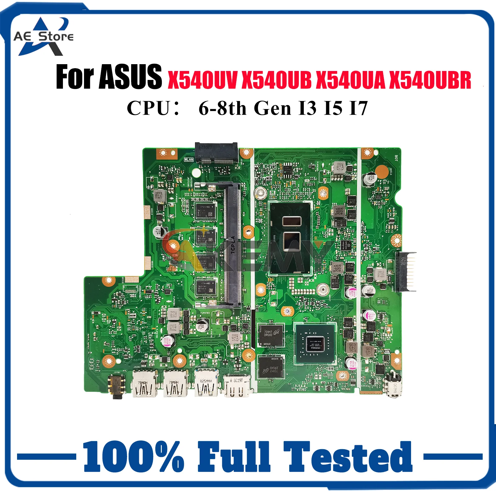 

X540UV Материнская плата для ноутбука ASUS K540U X540UBR A540U P540U X540UAR F540U X540U R540U X500U X540UB Материнская плата с процессором I3 I5 I7