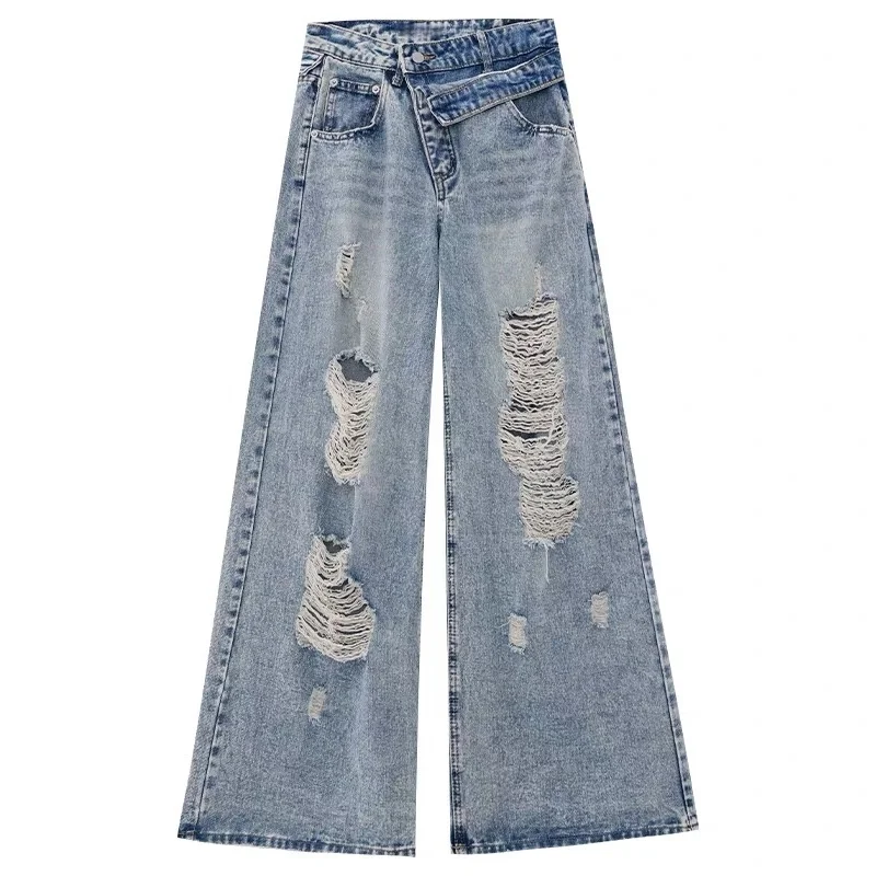 

Women's Jeans Loose Wide Leg Curve Cut Street Style Casual Tapered Denim Pants With Pockets Women's Pants Vintage Y2K