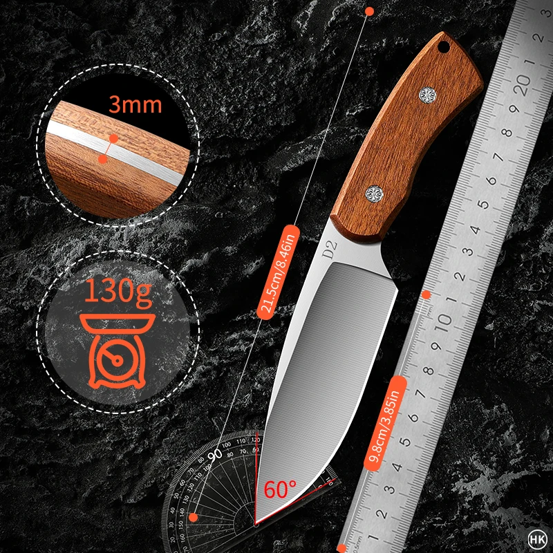 سكين صغير حاد عالي الصلابة مزورة، سكين محمول متعدد الوظائف للاستكشاف في البرية، سكين دفاعي KR9195