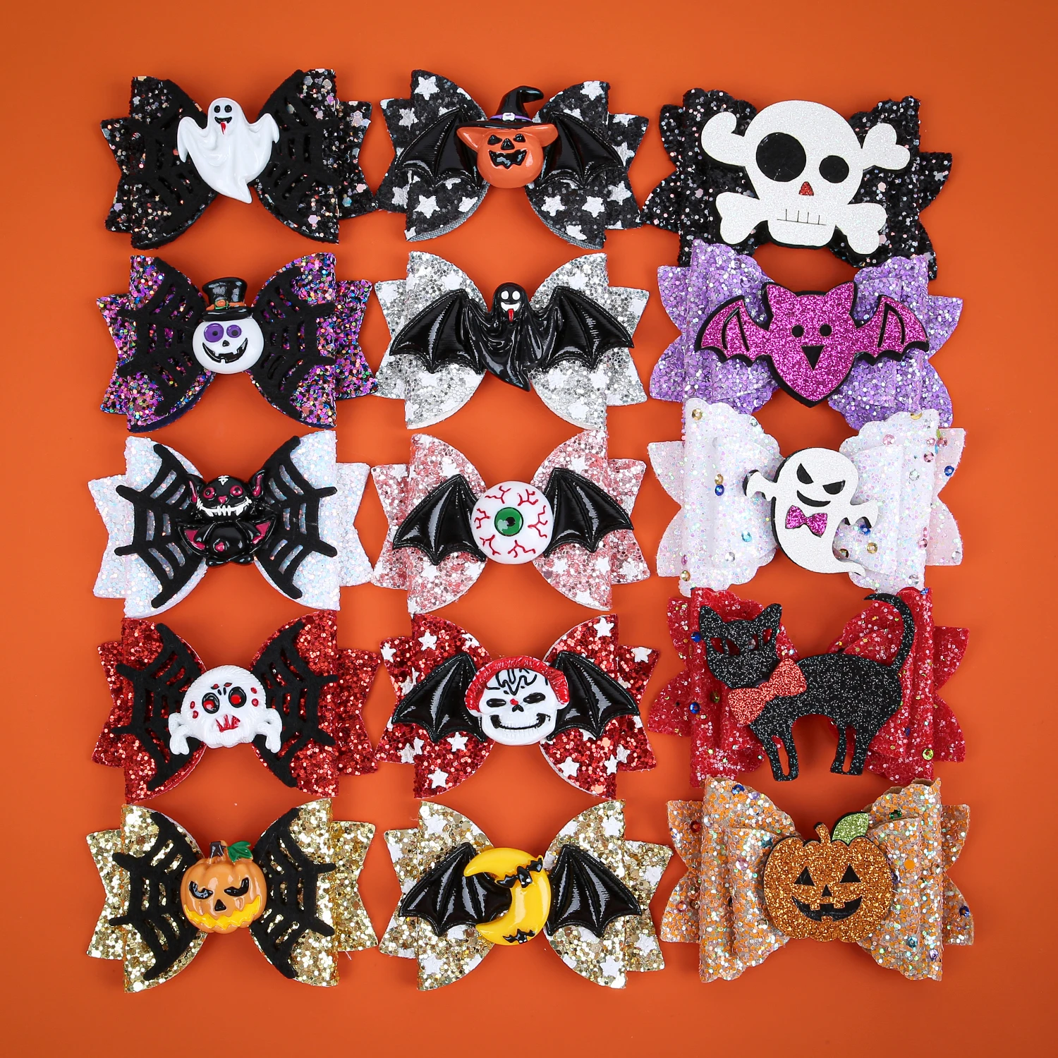 Fashion Halloween Hair Clips Pumpkin Devil Hair Bows Hairpins Girls Festival Party Cosplay Barrettes Clips Kids Hair Accessories