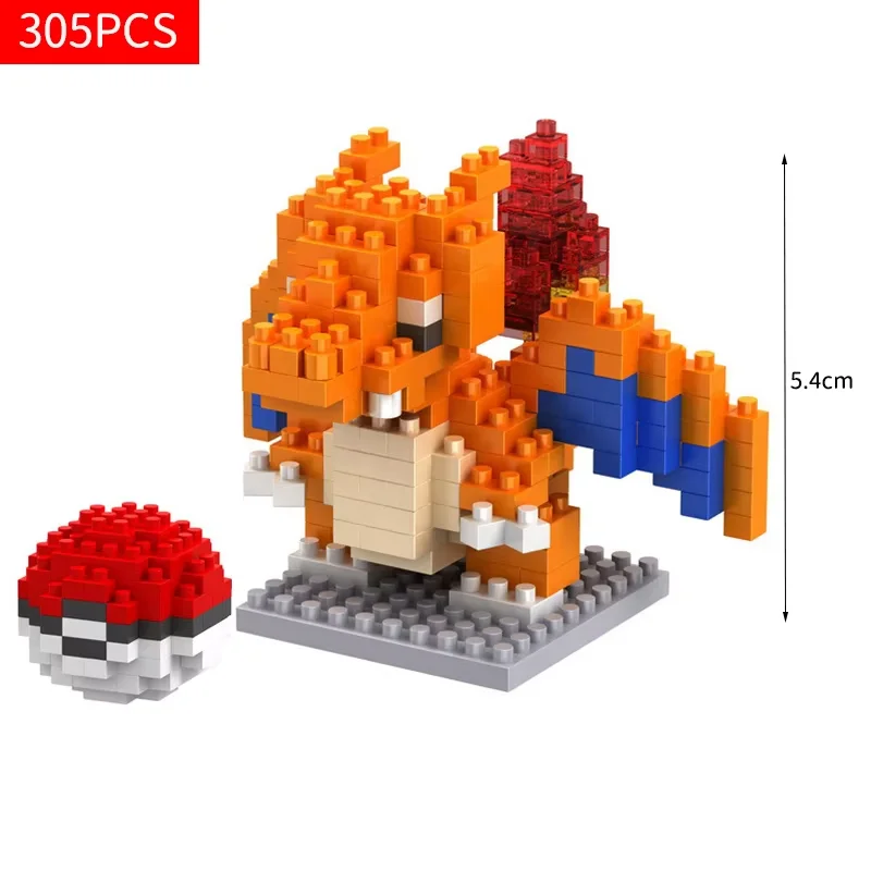 Pokemon-Spielzeug Lega-Bausteine Pokémon Action Cartoon-Charakter Glurak Mewtu Modellbausteine für Jungen Geburtstagsgeschenke