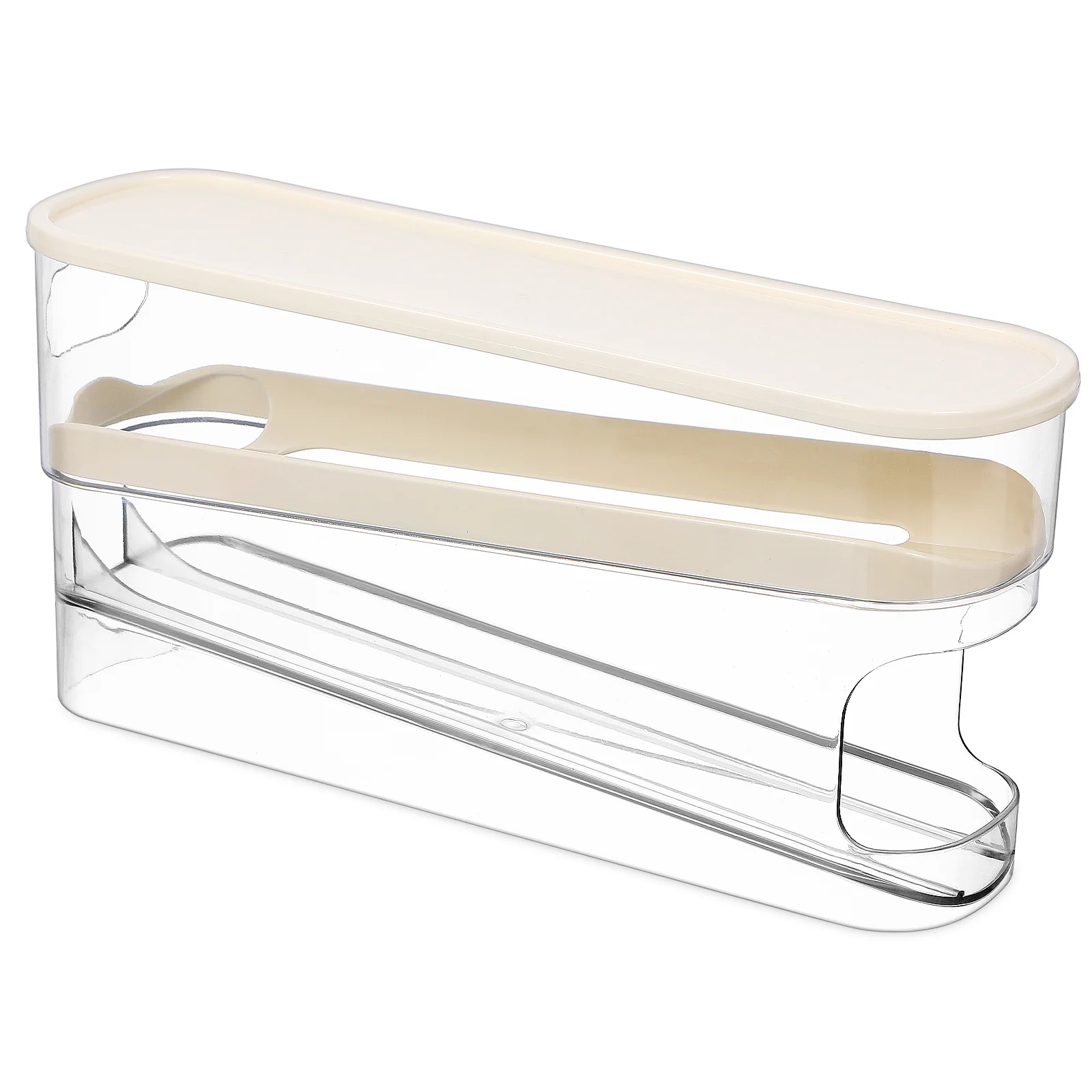 

Egg Storage Box Roller Dispenser Plastic Egg Holder Rolling Rack Fridge Organizer Double Decks Easy Cleaning Refill Narrow