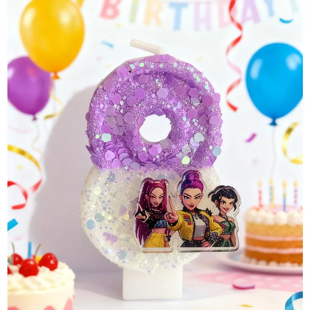 

Kpop Demon Hunter Candle Number Children's Birthday Party Birthday Cake Decoration Baby Shower Party Gifts Supplies