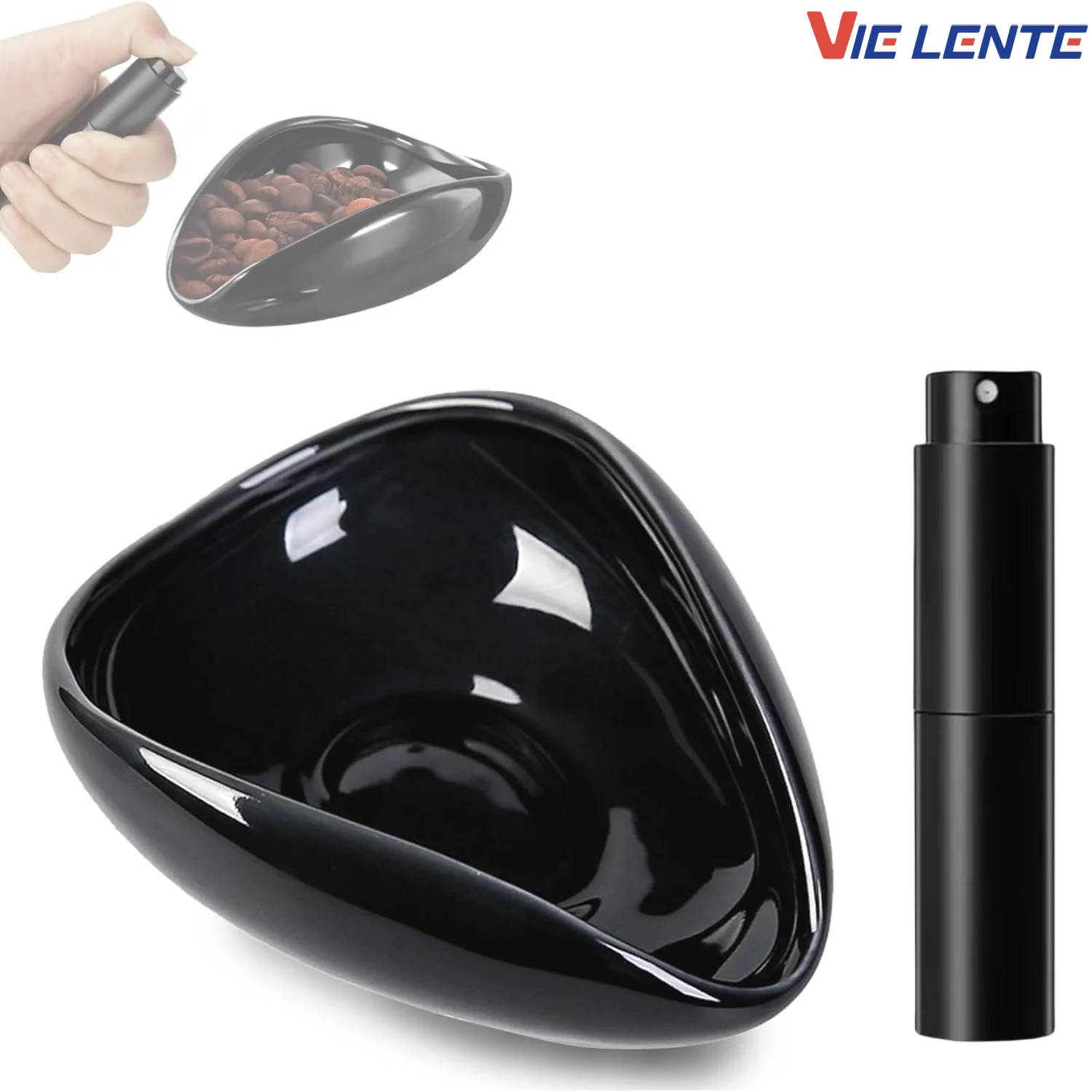 【セール中】コーヒー豆投与カップトレイとスプレーポータブル加湿器パウダーフライ防止および静電気エスプレッソグラインダーアクセサリー