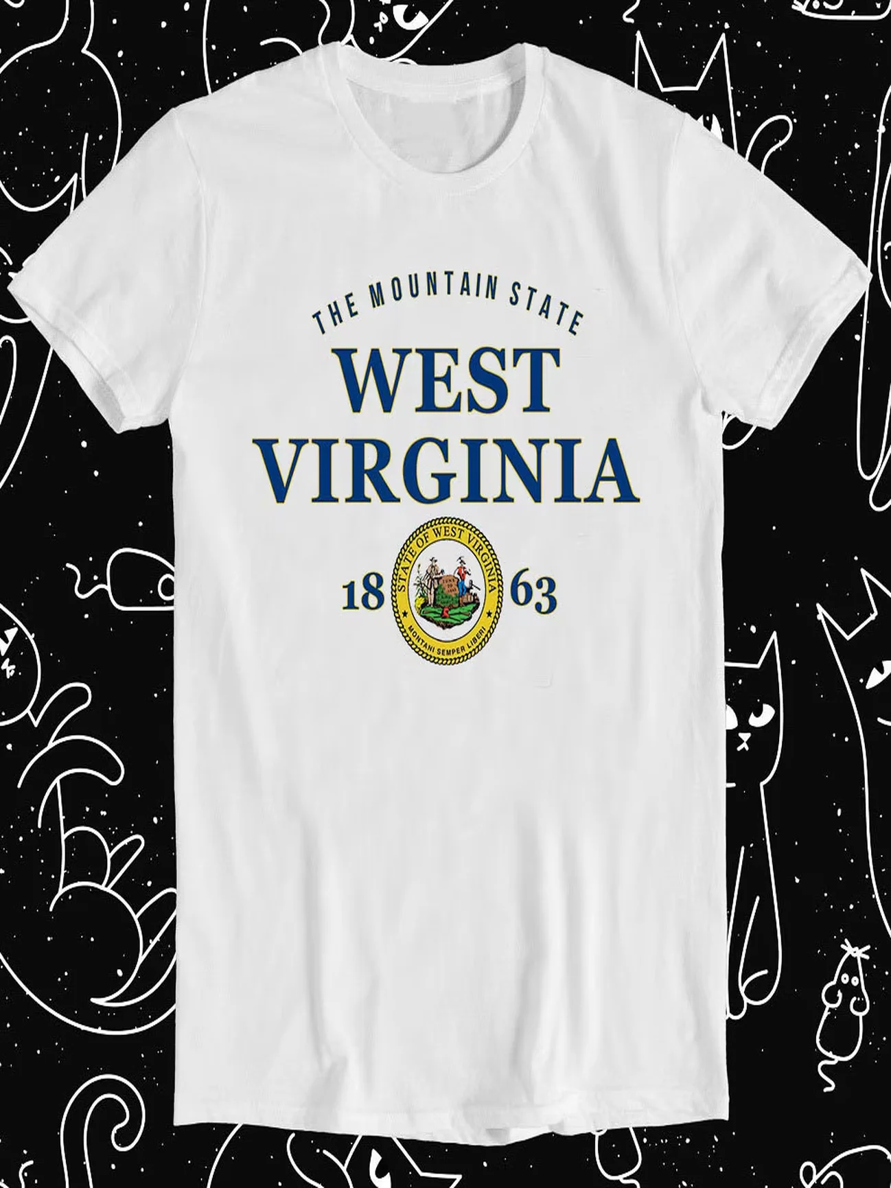 T-shirt avec drapeau de la fierté de la Virginie occidentale, État montagneux indigène, rétro, drôle, cadeau Meme
