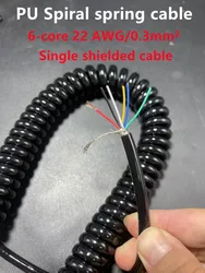 Pur Spring Wire Shielded Cable 6core 22 Awg Stretch 1 2 3 4 5 6 3 7 8 9 10 11 12 Meters Fog Surface Spiral Telescopic Wire
