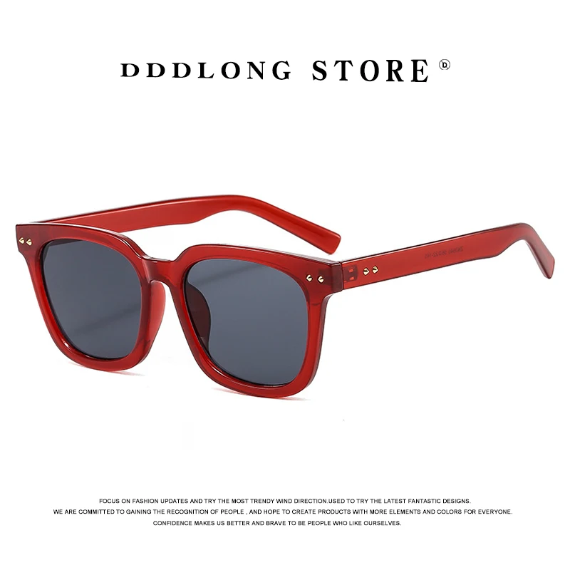 DDDLONG Retro Fashion Square Sunglasses Women Men Sun Glasses Classic Vintage UV400 Outdoor Shades D452