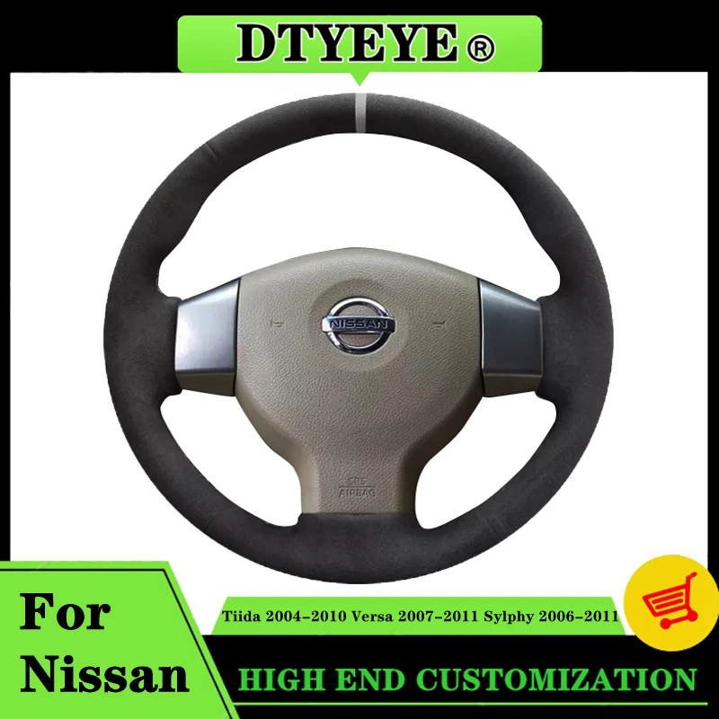 

Customized Car Steering Wheel Cover For Nissan Tiida 2004-2010 Versa 2007-2011 Sylphy 2006-2011 Suede DIY Steering Wheel Braid