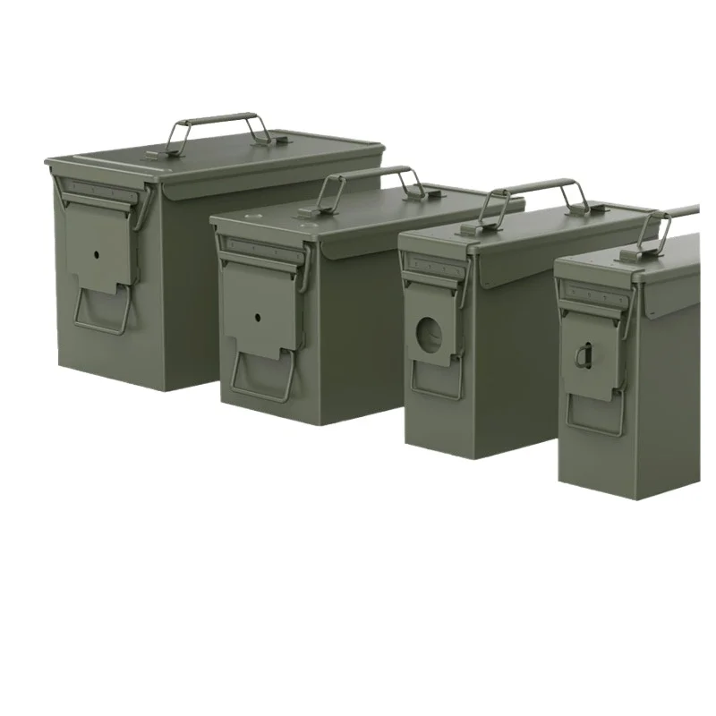 

Ammo Can Steel Multifunction Ammo Box Waterproof Safe Box Ammunition Valuables Storage Lockable Can Lock Screws