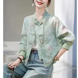 Chinese Style French Embroidery Jacket Short Style Loose Fit Sun Resistant Small Top