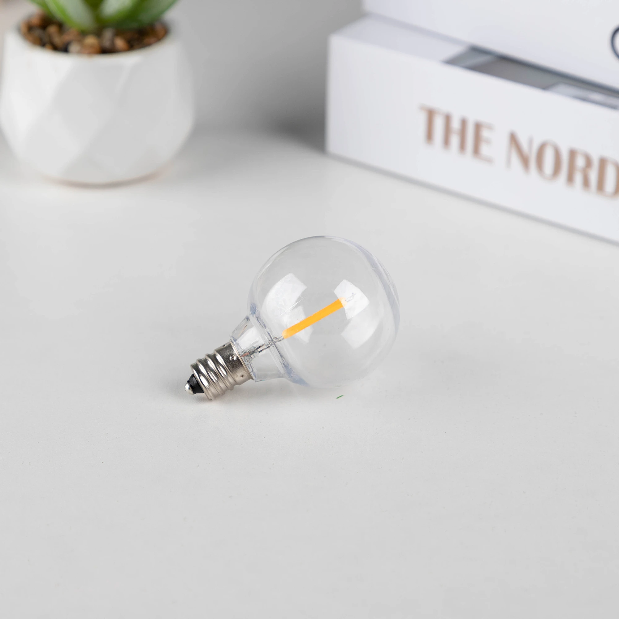 LED G40 1W PET bruchsichere Glühbirne E12 110V 220V dimmbar wasserdicht Kunststoff LED-Globus Außenbeleuchtung Ersatzbirnen – Detail 4