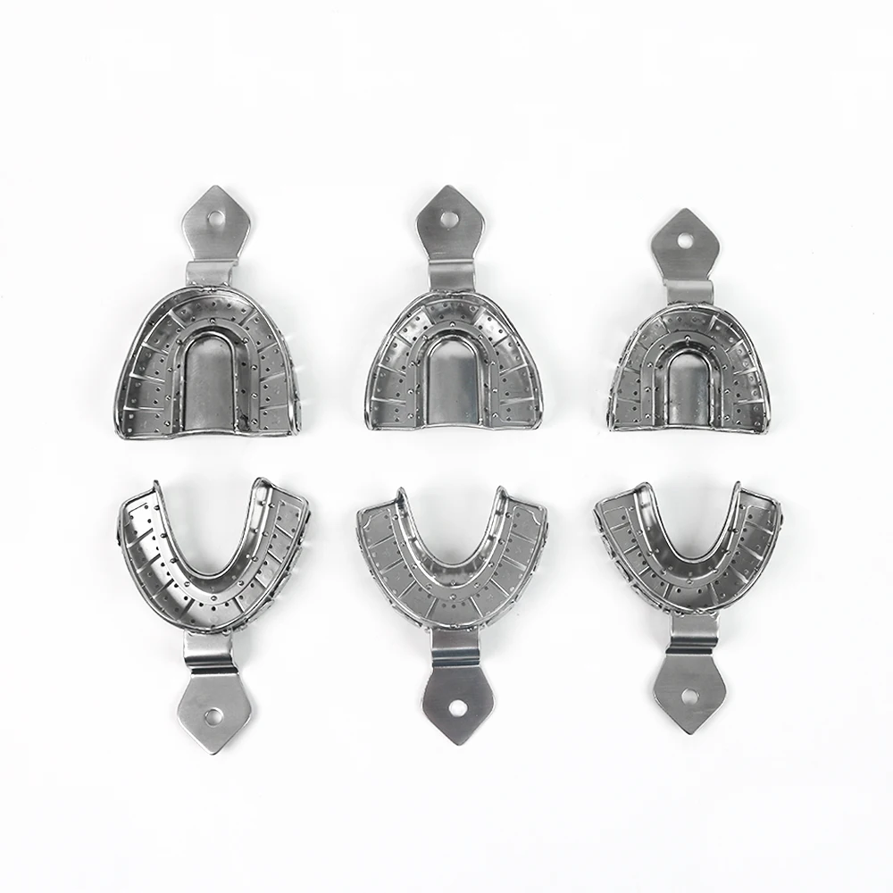 Accurate Dental Detachable Implant Impression Trays Autoclavable Stainless Steel Upper and Lower Three Sizes Set