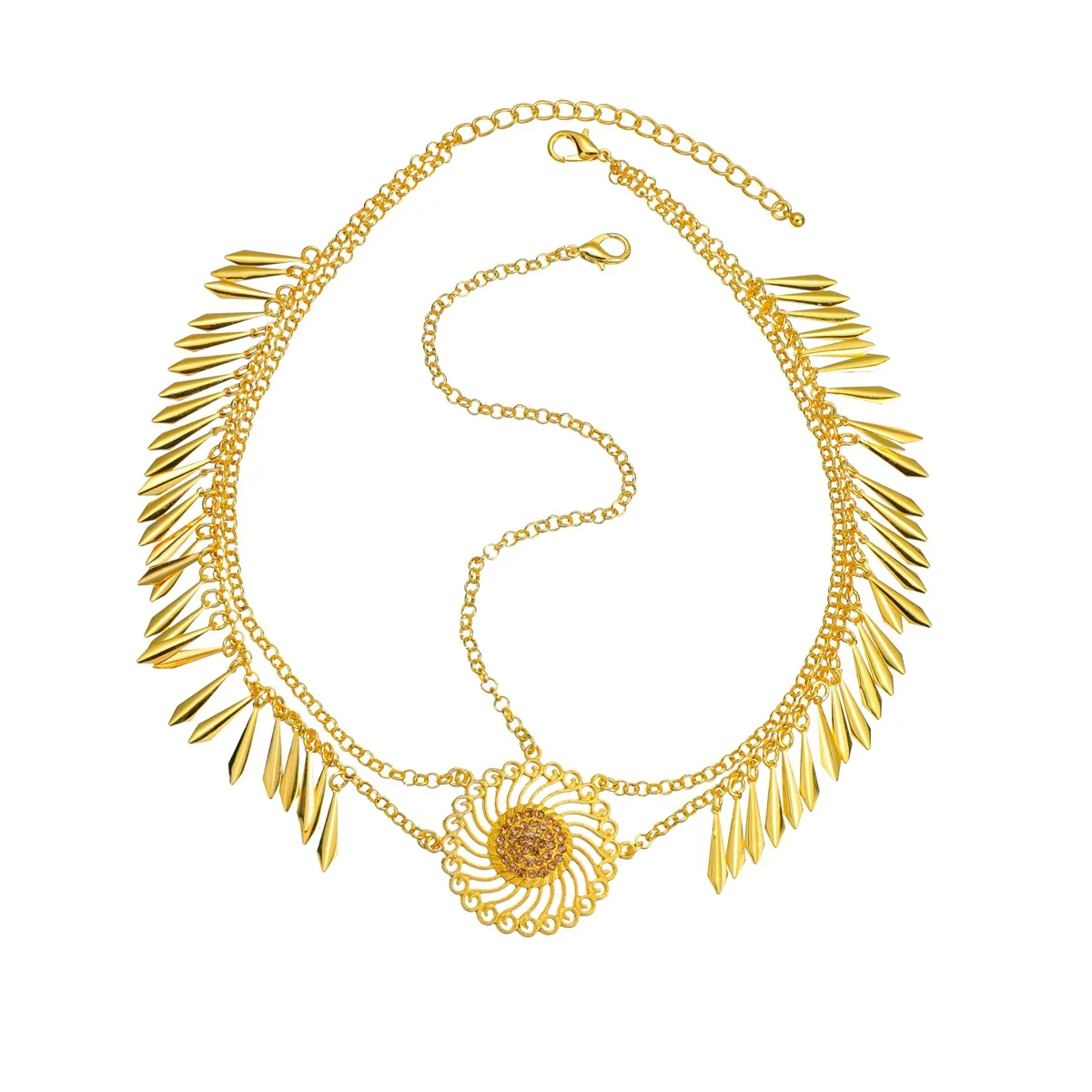 New Dubai Fashion 24K Gold Plated Headpiece Exquisite Engagement Party Jewelry for Lovers DD11048