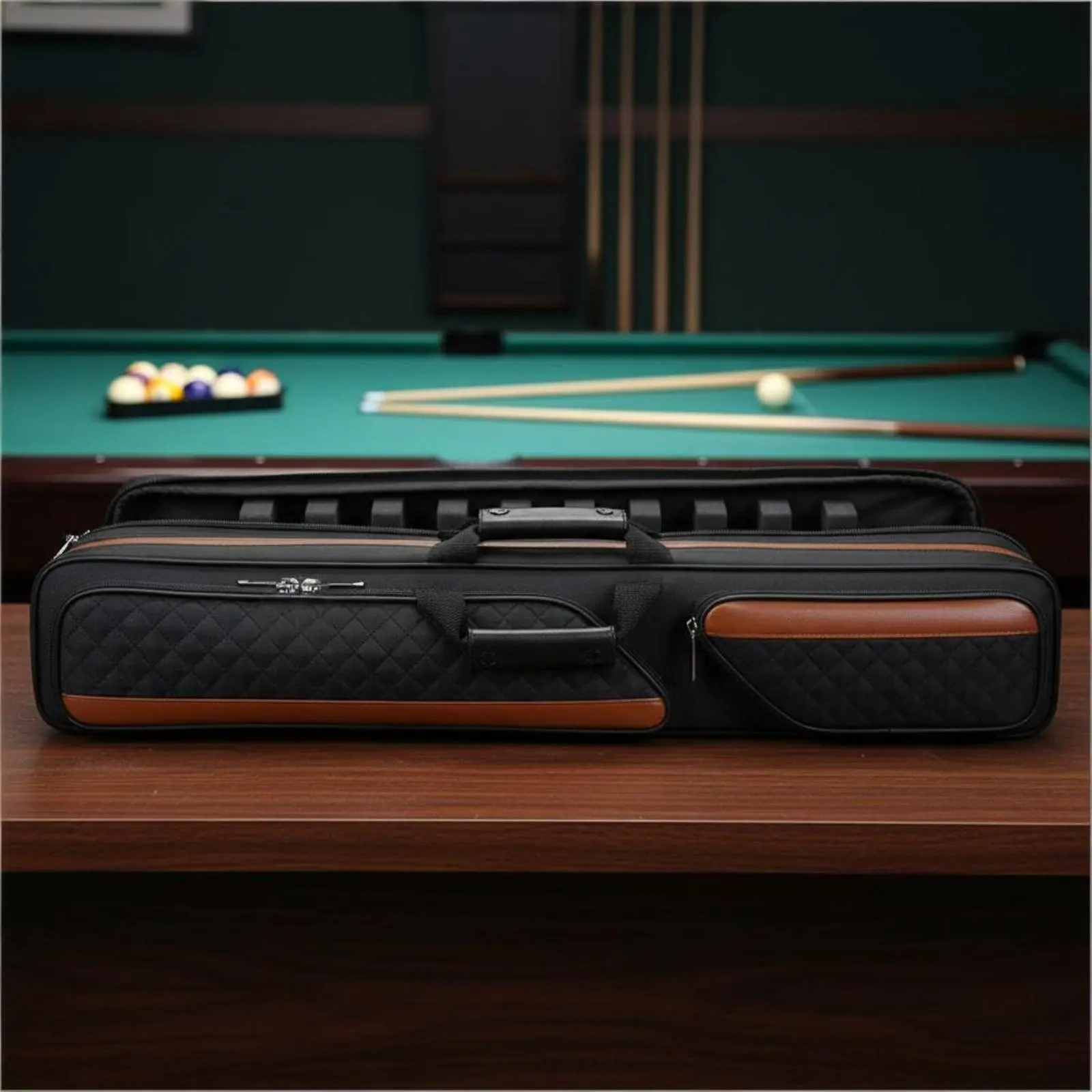 

Pool Cue Case Shielded Billiard Stick Bag Billiard Cue Carrying Case Long-Lasting Sports Gear Storage Large Capacity for Travel