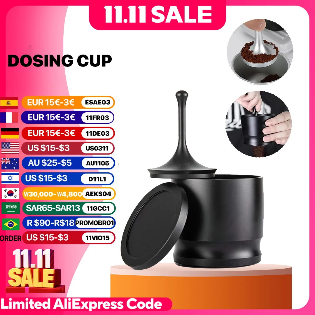 

Coffee Dosing Cup, 51mm,58mm,Aluminum Alloy Espresso Dosing Funnel, Brewing Bowl, Portafilter Dosing Ring, Coffee Accessories