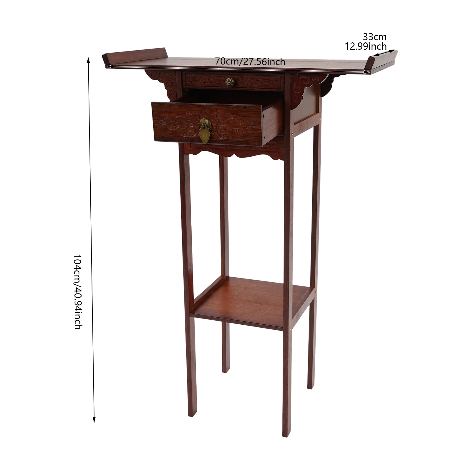 

Meditation Table, Altar Table with Pull-Out Storage Board, Altar Table W/ Drawer 27.56*12.99*40.94in for Home, Bedroom, Offices